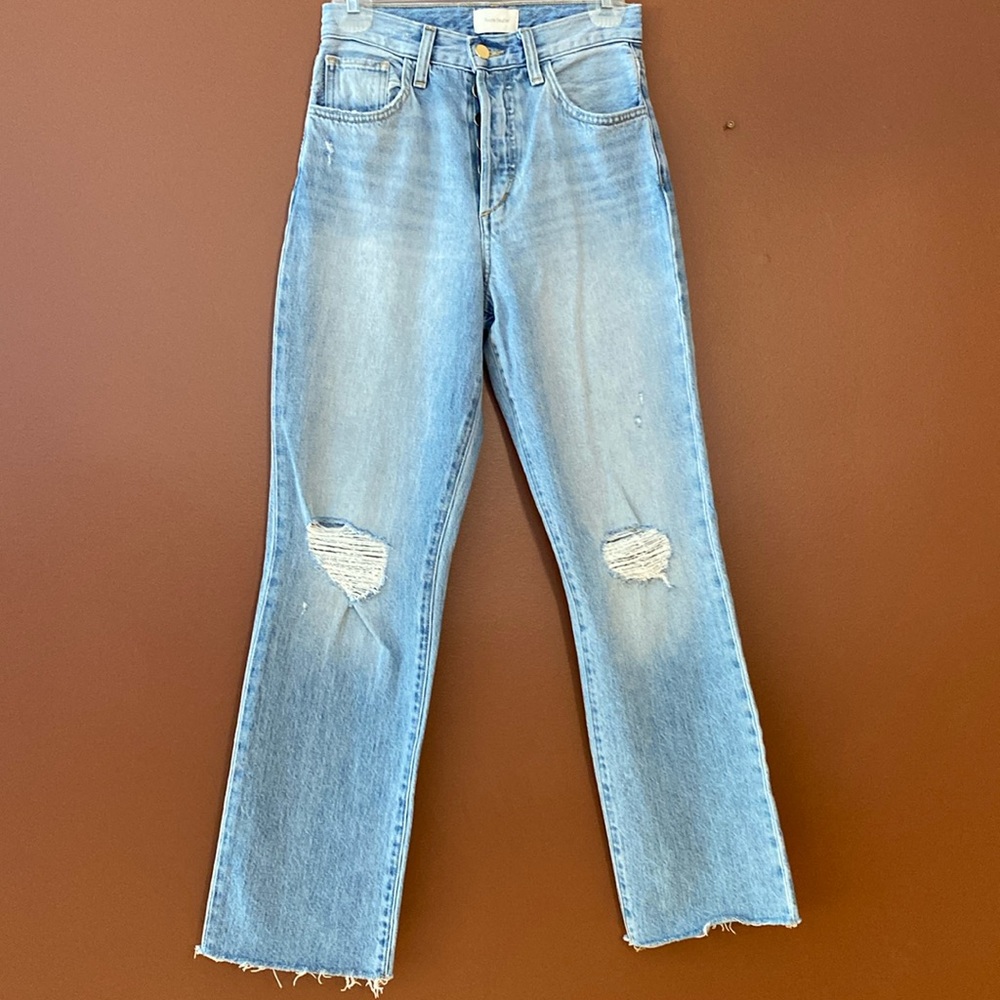 Favourite Daughter ladies denim in size 24 with button fly and high rise.